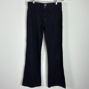 J Brand Women’s Wide Leg Flare‎ Jeans Black W/ Contrasting Stitching Size 27